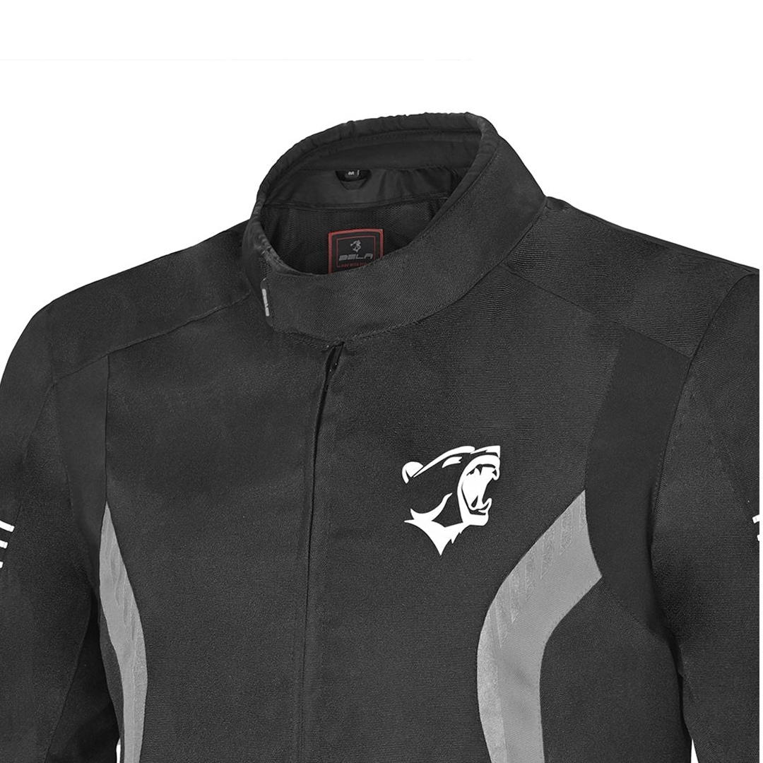 BELA Bradley Textile Motorcycle Touring Jacket UK Black Grey