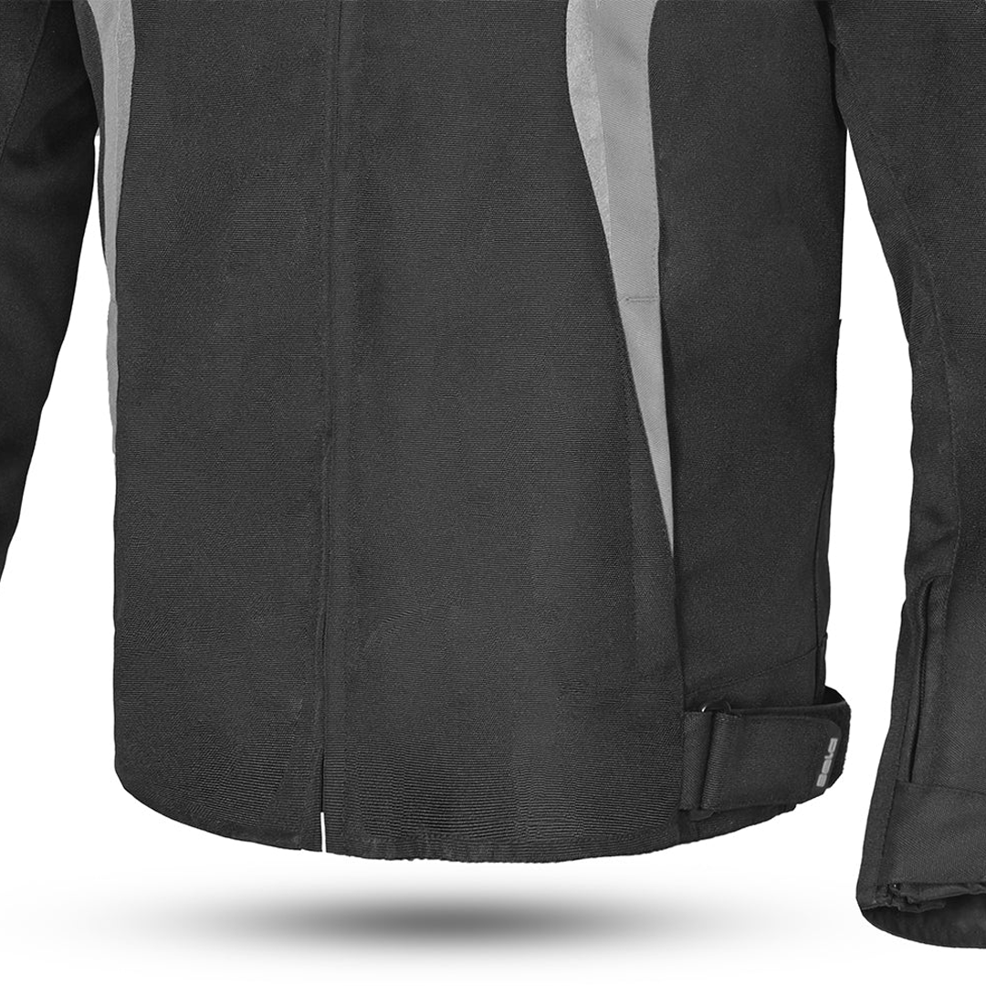 BELA Bradley Textile Motorcycle Touring Jacket UK Black Grey