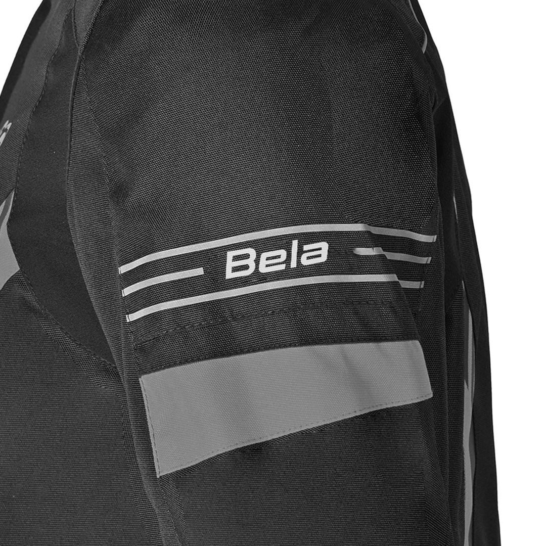 BELA Bradley Textile Motorcycle Touring Jacket UK Black Grey