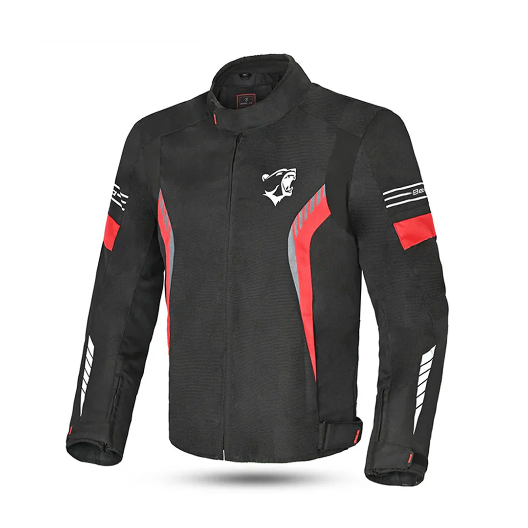 BELA Bradley Textile Motorbike Jacket Black Red
