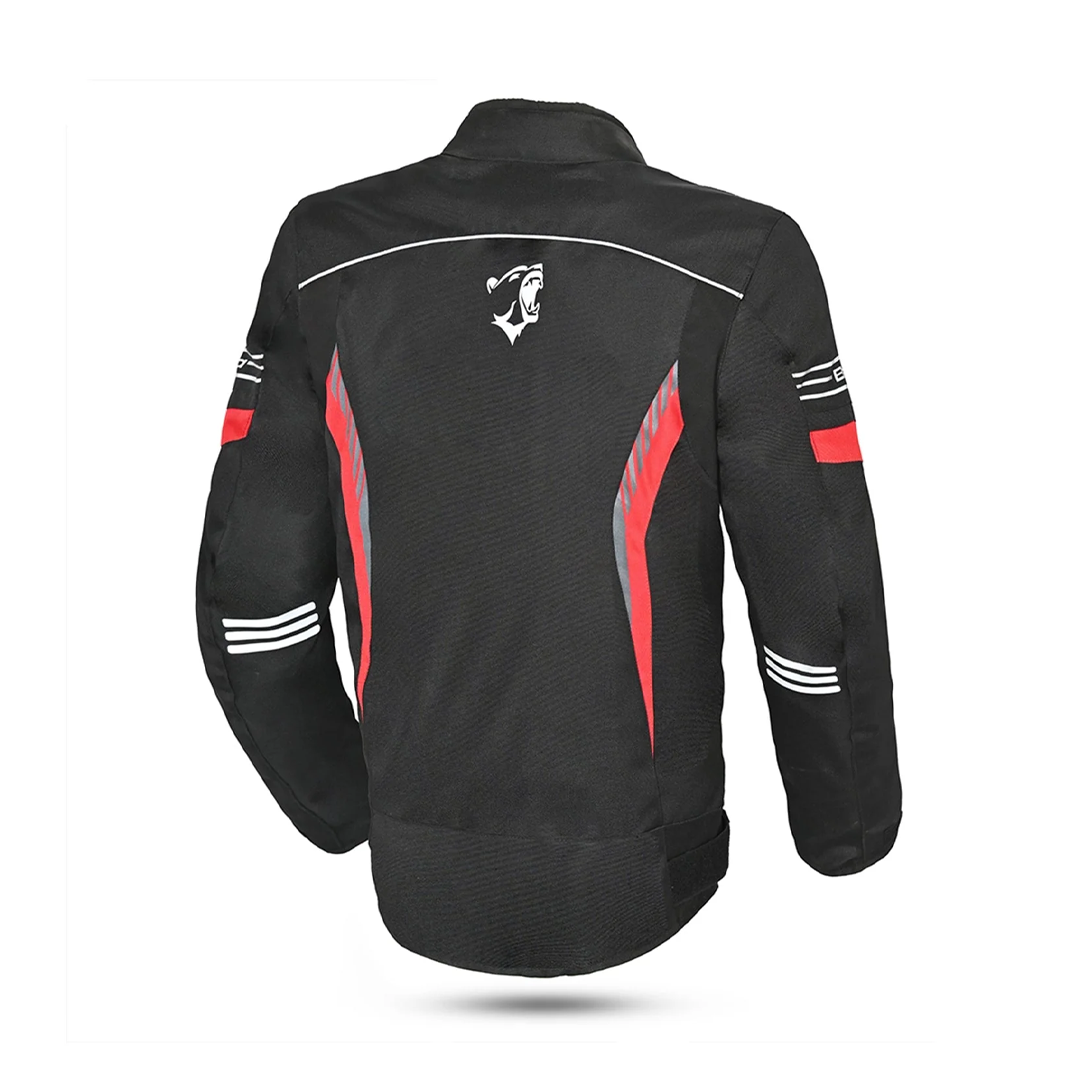 BELA Bradley Textile Motorbike Jacket Black Red