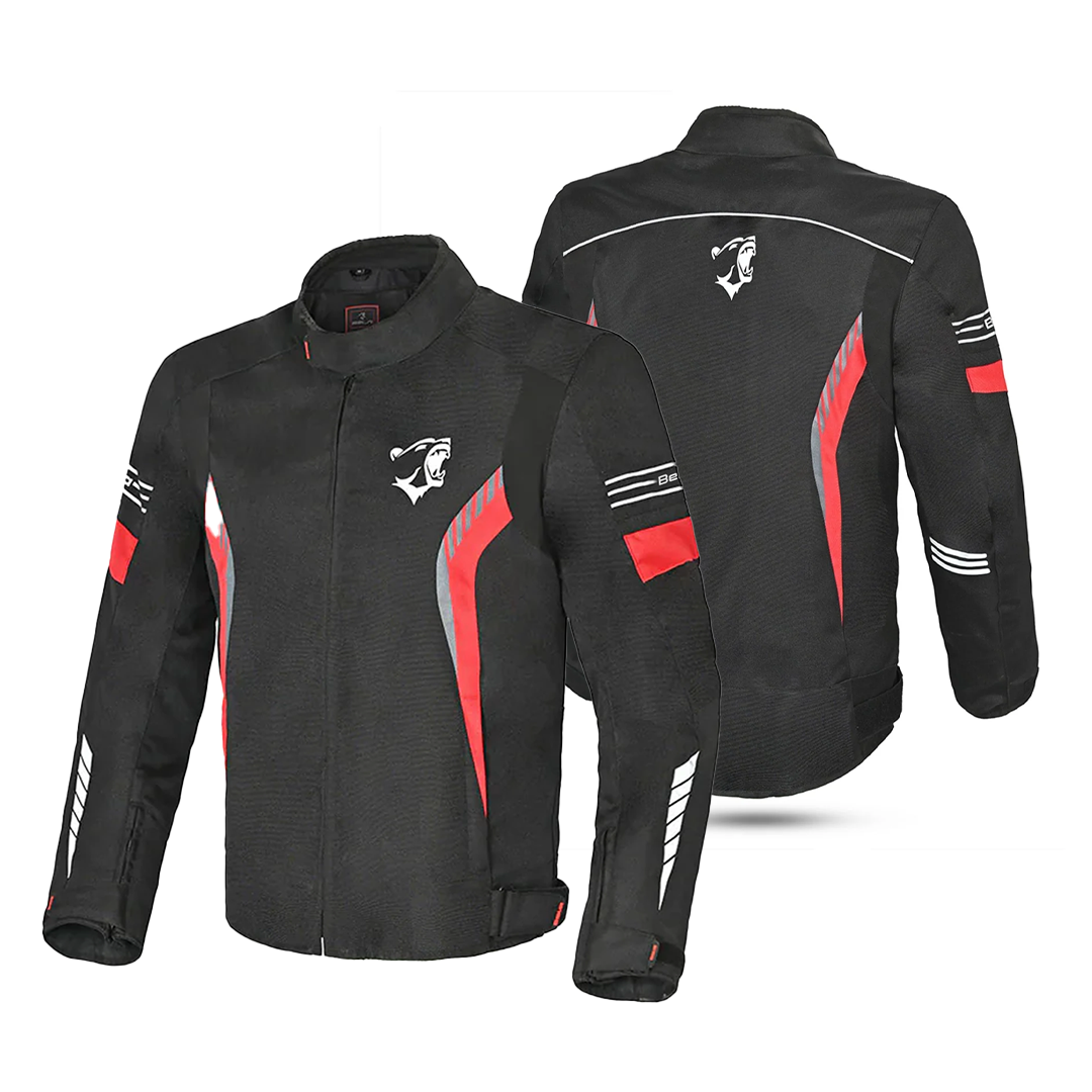 BELA Bradley Textile Motorbike Jacket Black Red