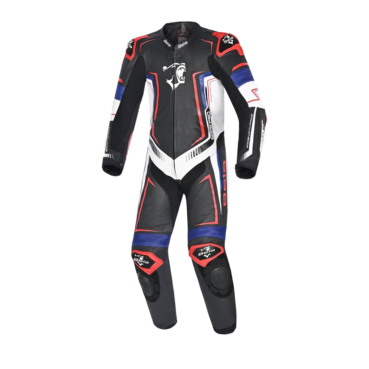 BELA Beast 1 PC Motorcycle Suit Black/White/Blue/Red