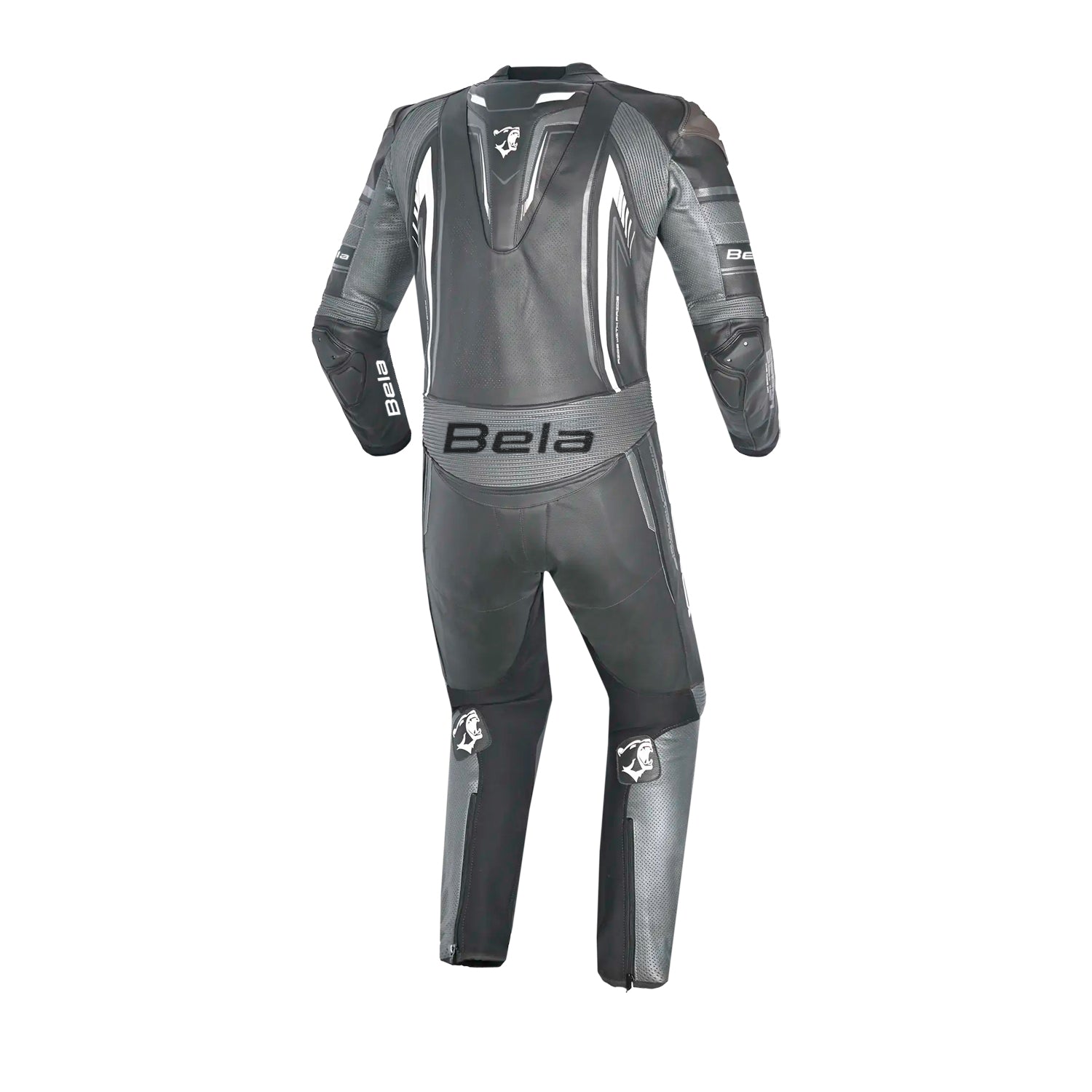 BELA Beast 1 PC Motorcycle Leathers Black/Dark Grey/White