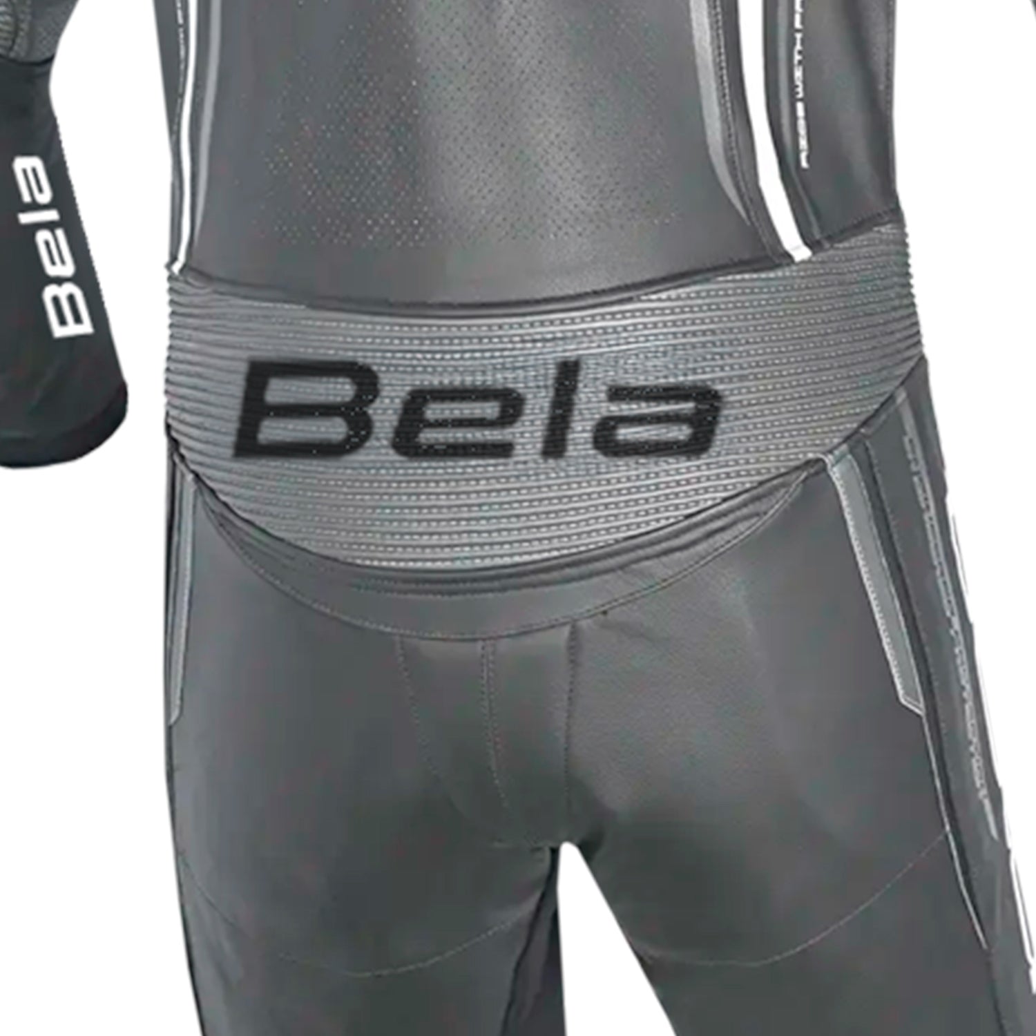 BELA Beast 1 PC Motorcycle Leathers Black/Dark Grey/White