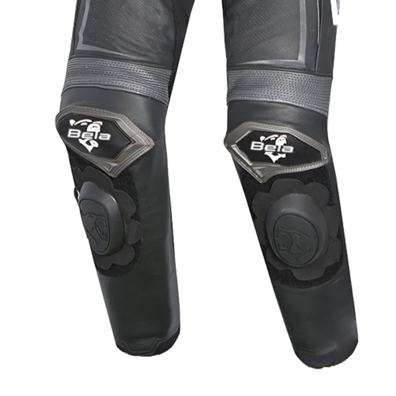 BELA Beast 1 PC Motorcycle Leathers Black/Dark Grey/White