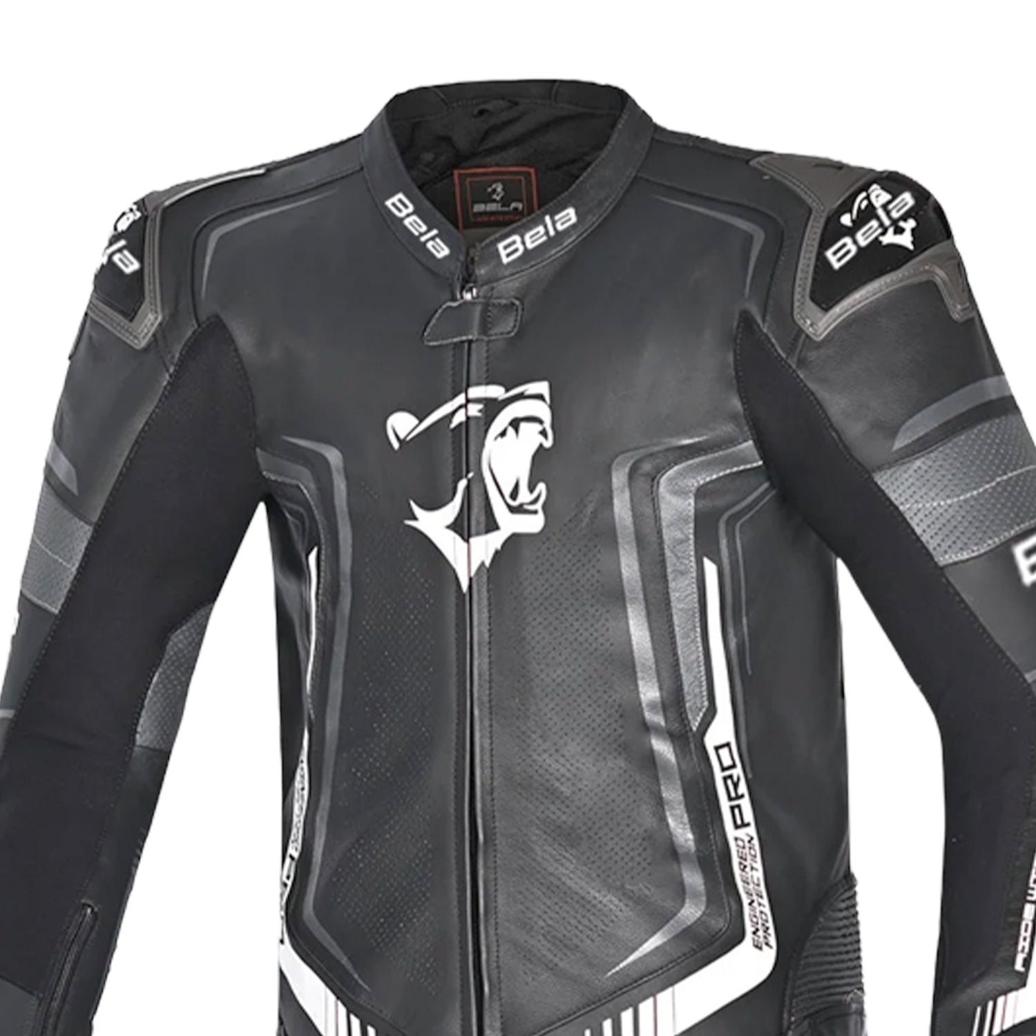 BELA Beast 1 PC Motorcycle Leathers Black/Dark Grey/White