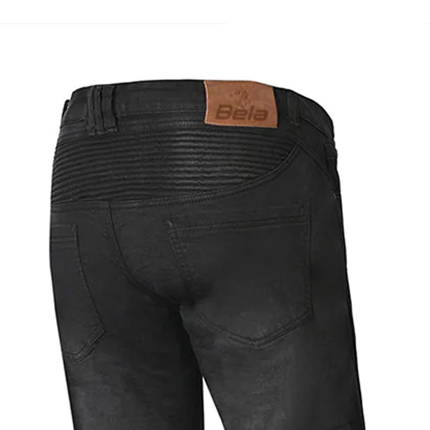 BELA BOSTON MEN MOTORCYCLE DENIM JEANS 30L BLACK