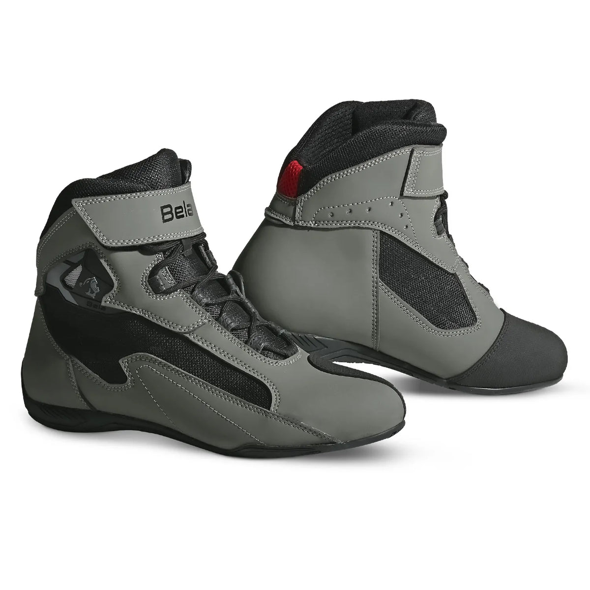 BELA TROPHY SHORT MOTORCYCLE BOOTS GREY BLACK