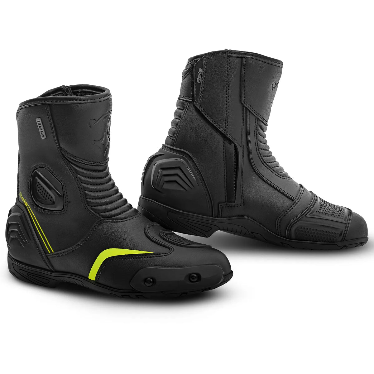 BELA FASTER 2.0 Men's Motorcycle Racing Boots Black/Fluor Yellow