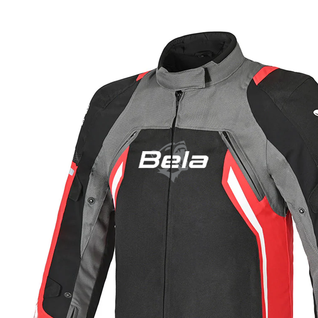 BELA Cordaniel Textile Motorcycle 4 Seasons Jacket Black Dark Gray Red