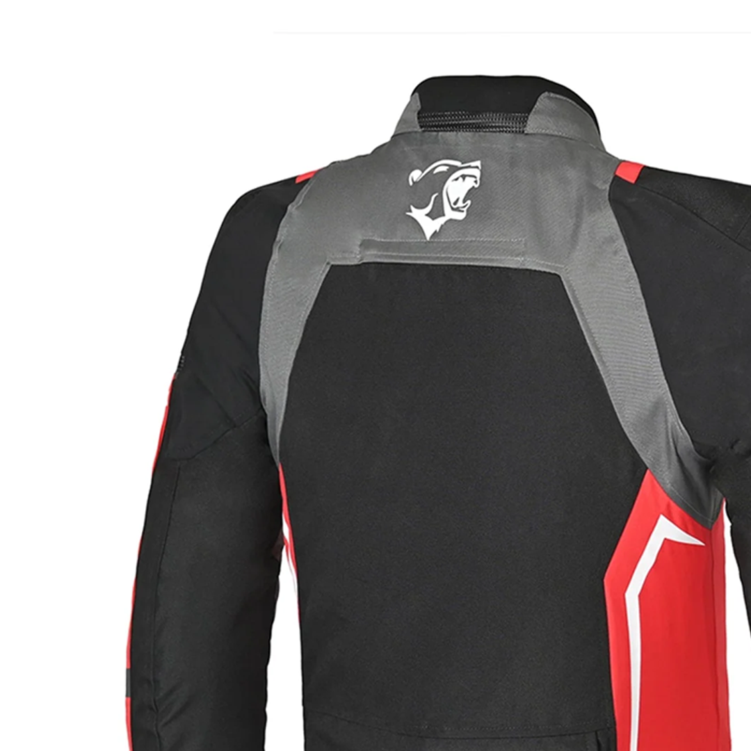 BELA Cordaniel Textile Motorcycle 4 Seasons Jacket Black Dark Gray Red