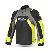 BELA Cordaniel Textile Motorcycle Jacket Men Black/Dark Gray/ Yellow Flouro