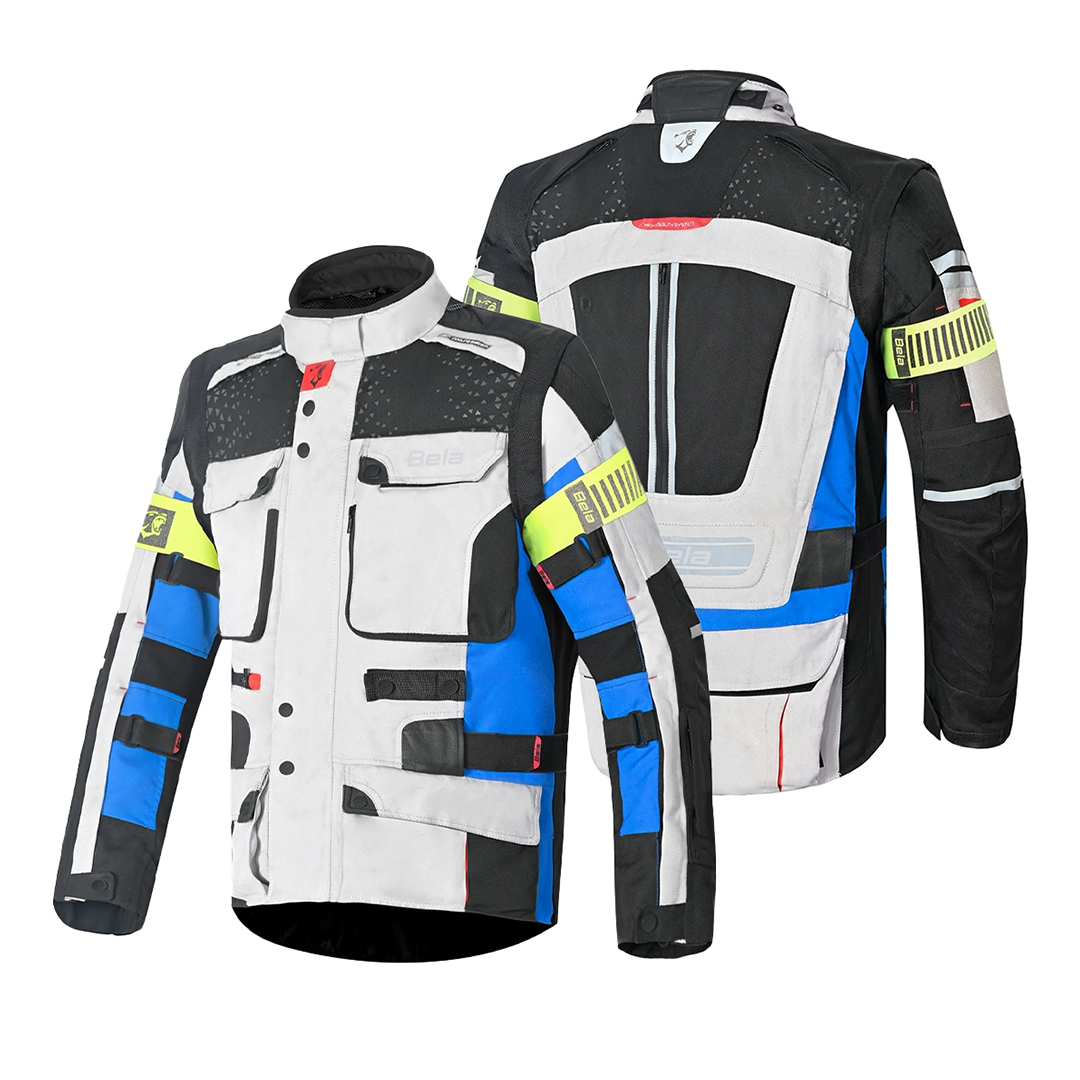 BELA CROSSROAD EXTREME WP 3 IN 1 MEN MOTORCYCLE JACKET ICE BLUE BLACK