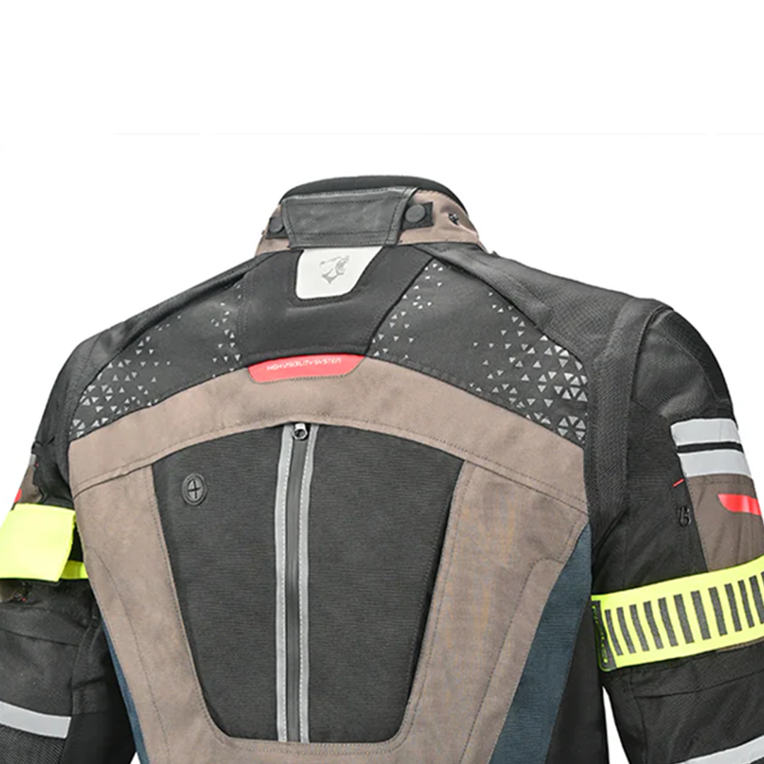 Bela Crossroad Extreme Motorcycle Water Resistant Jacket Brown Navy
