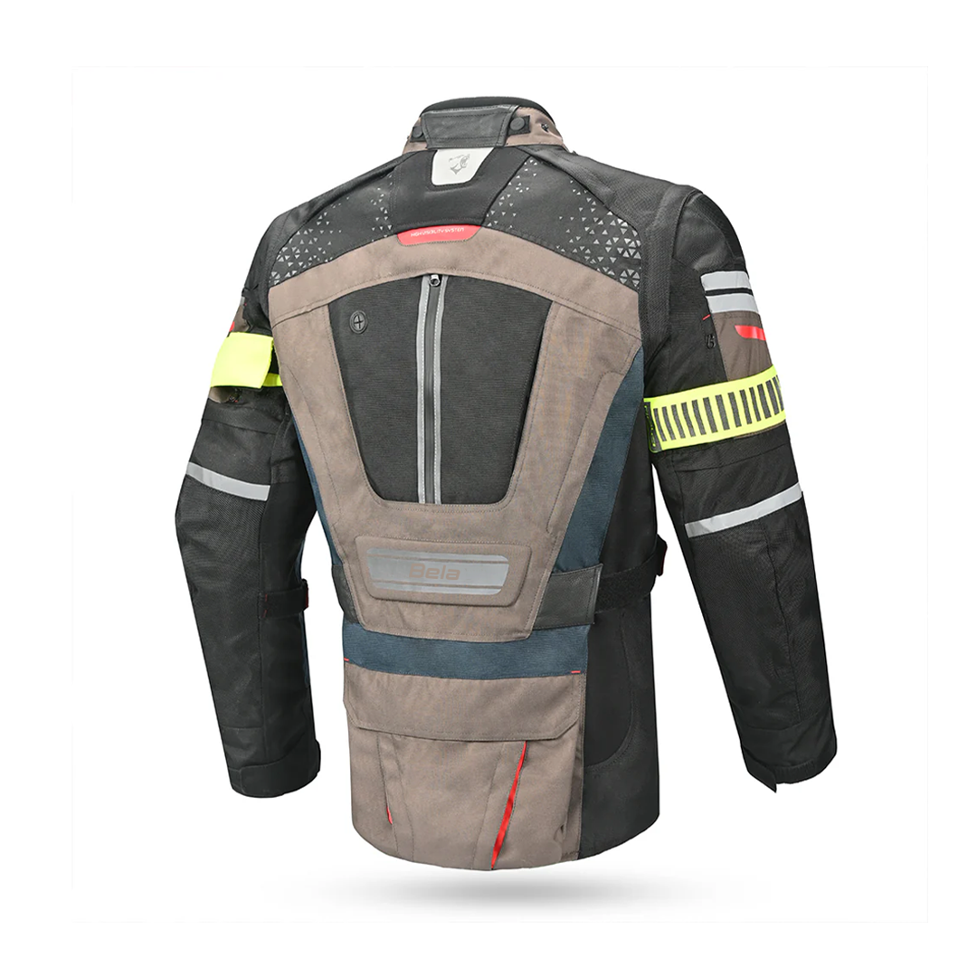 Bela Crossroad Extreme Motorcycle Water Resistant Jacket Brown Navy