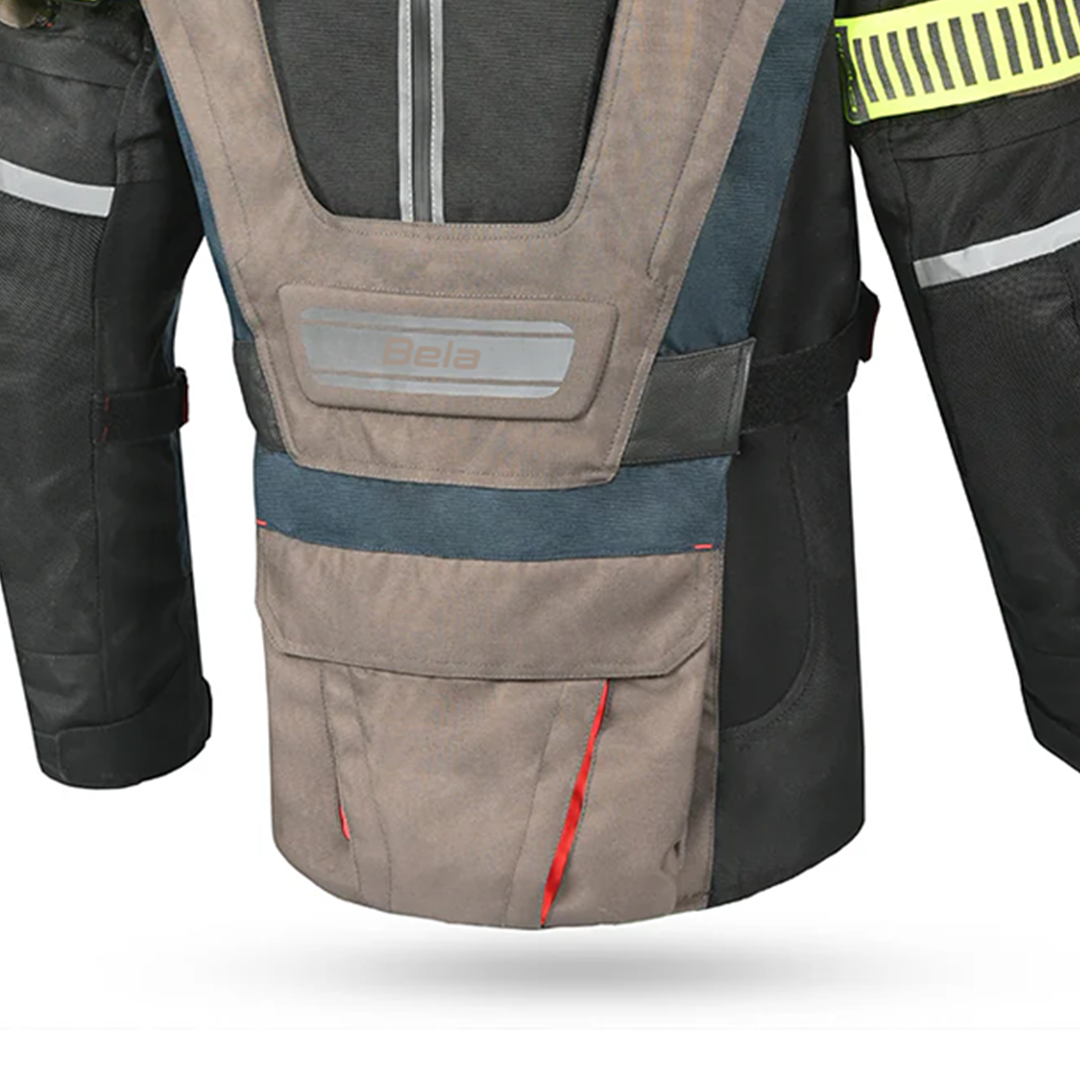 Bela Crossroad Extreme Motorcycle Water Resistant Jacket Brown Navy