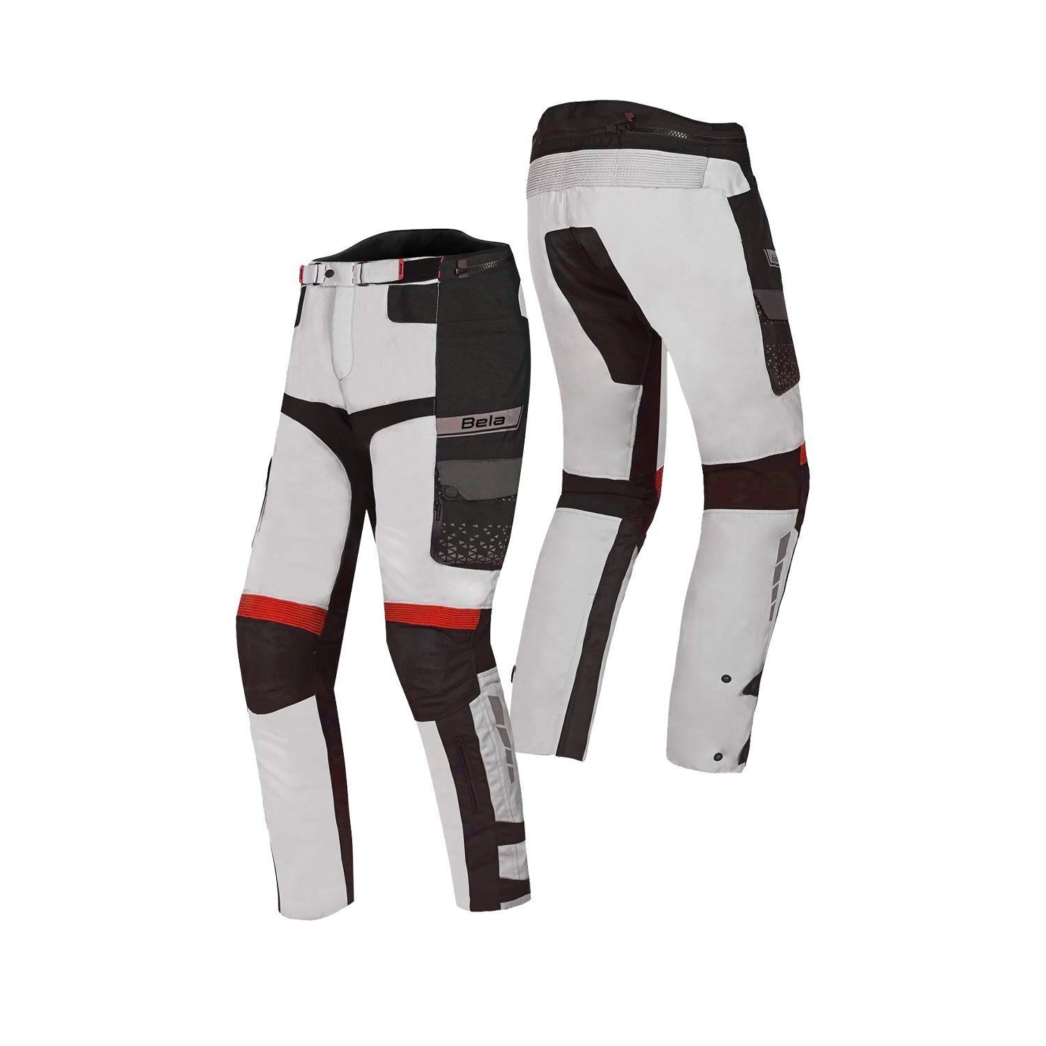 BELA CROSSROAD EXTREME WP 3 IN 1 MEN MOTORCYCLE PANT ICE GREY RED