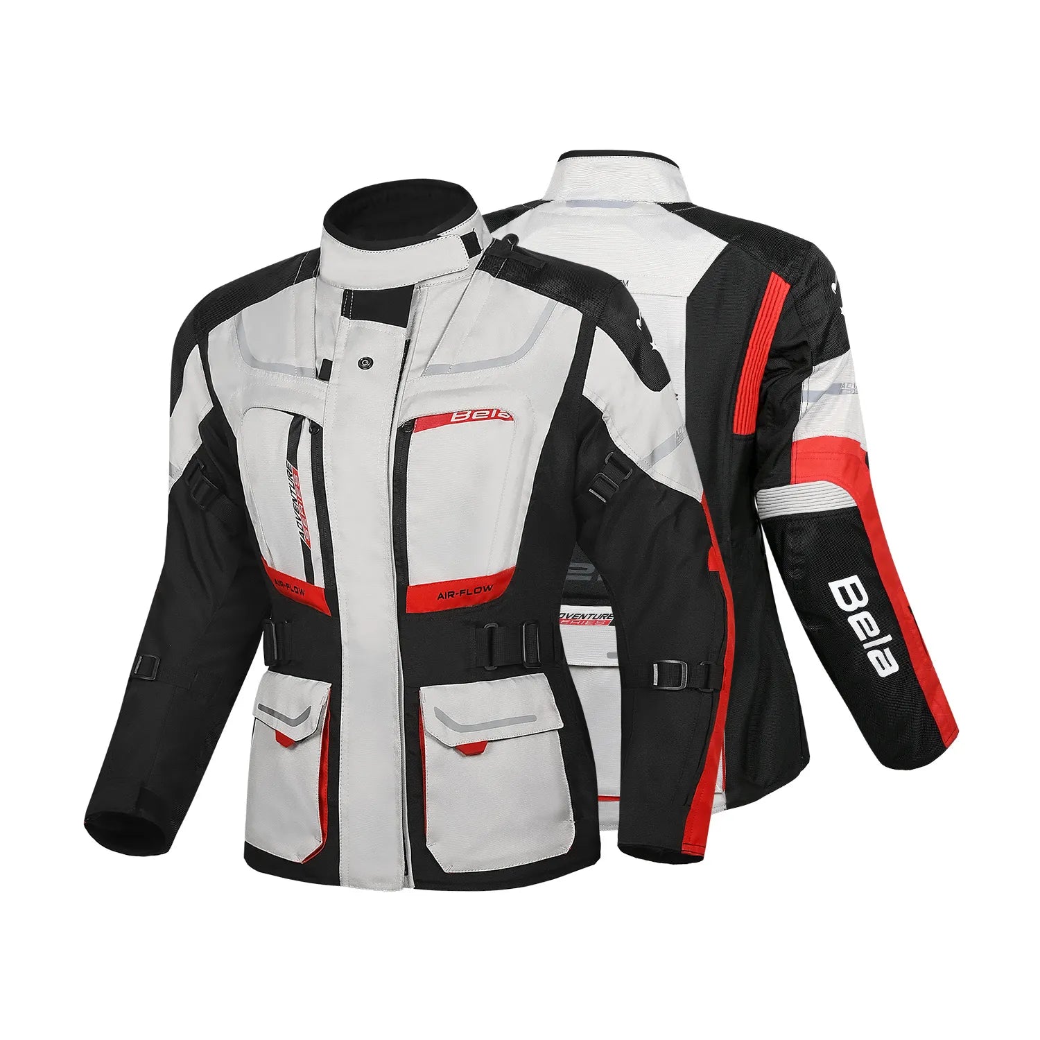 BELA TRANSFORMER LADY 3IN1 MOTORCYCLE TOURING JACKET ICE RED BLACK