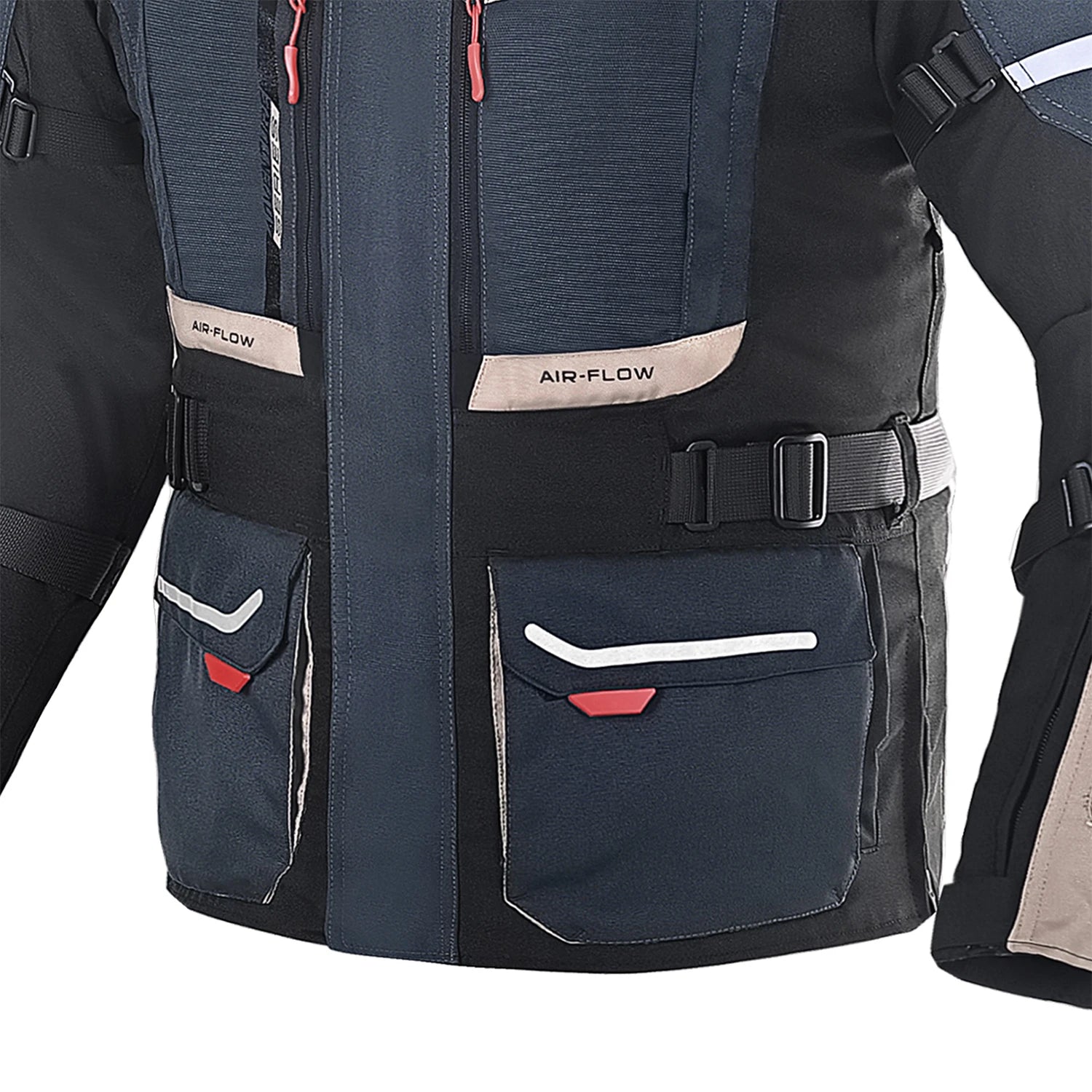 BELA TRANSFORMER MEN TEXTILE TOURING MOTORCYCLE JACKET NAVY SAND