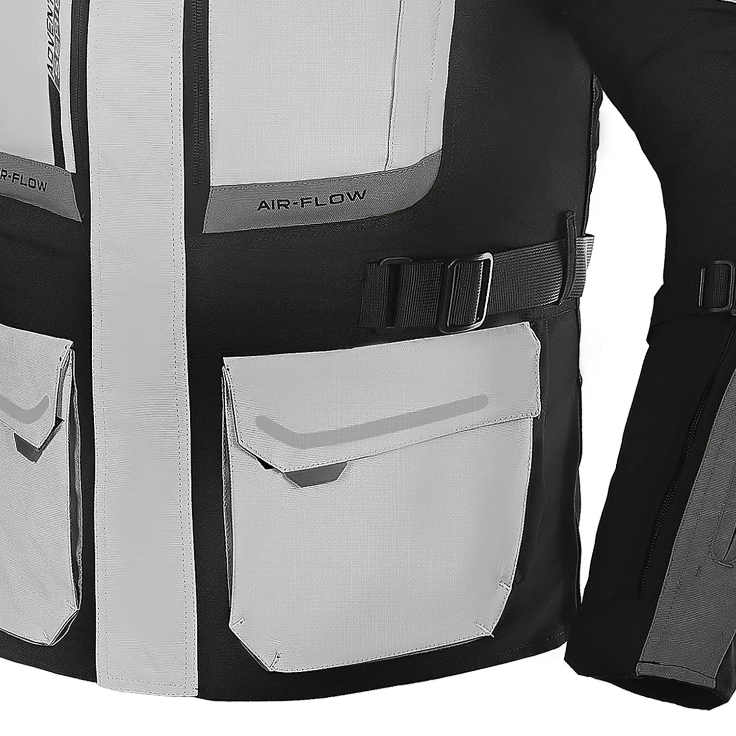 BELA TRANSFORMER 3IN1 MEN MOTORCYCLE TEXTILE JACKET ICE GREY BLACK