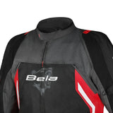 BELA Cordaniel Textile Motorcycle 4 Seasons Jacket Black Dark Gray Red