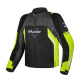 BELA Cordaniel Textile Motorcycle Jacket Men Black/Dark Gray/ Yellow Flouro