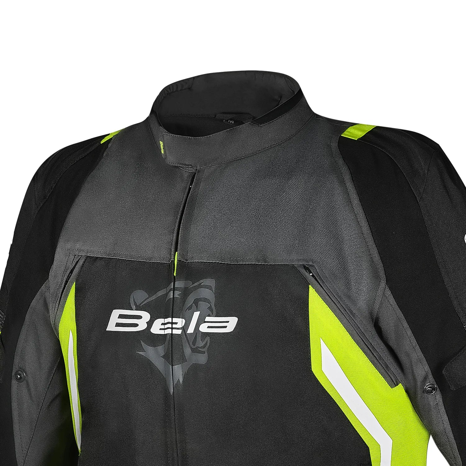 BELA Cordaniel Textile Motorcycle Jacket Men Black/Dark Gray/ Yellow Flouro