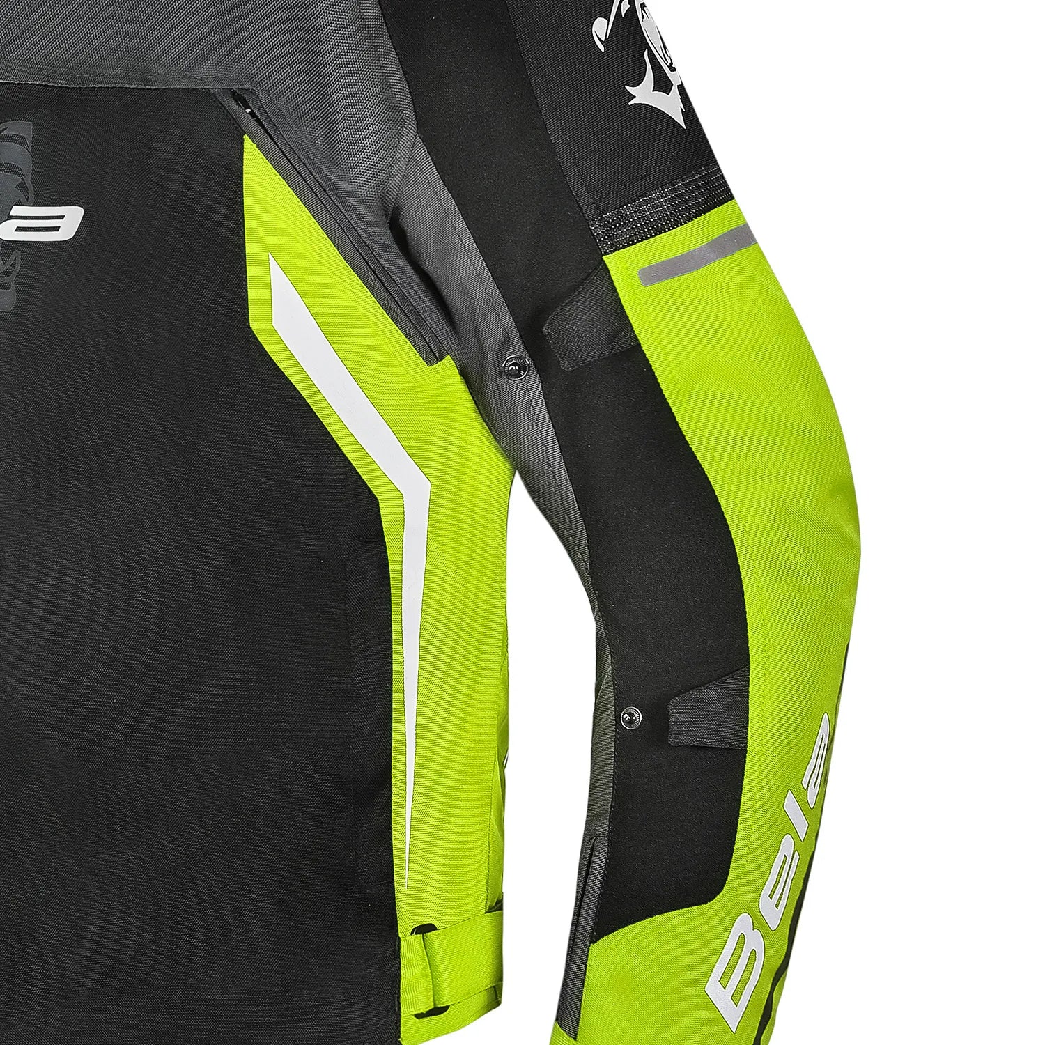 BELA Cordaniel Textile Motorcycle Jacket Men Black/Dark Gray/ Yellow Flouro