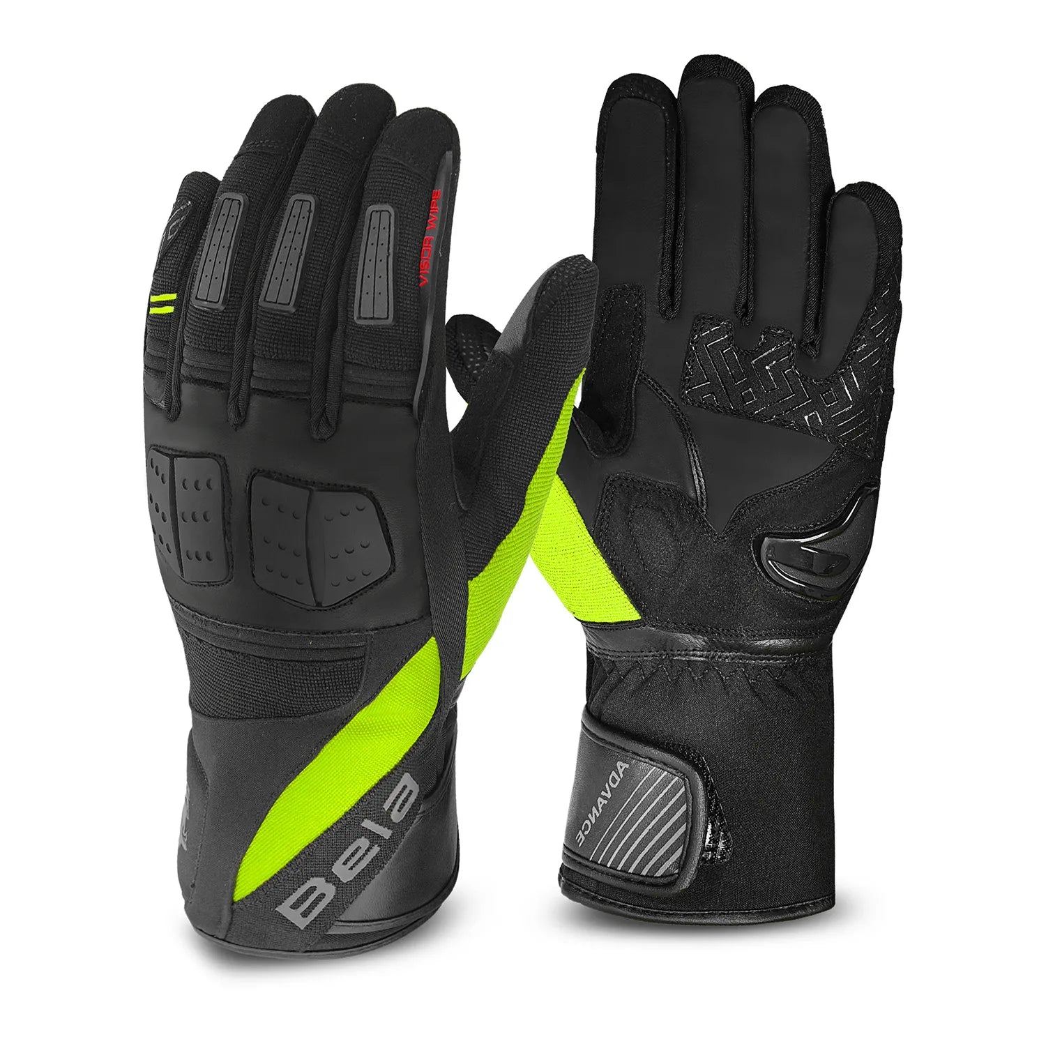 BELA - HIGHWAY WINTER WP LADY LEATHER GLOVE BLACK/FLUOR YELLOW