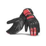 BELA Ice Winter Motorcycle Riding Leather Gloves Black Red