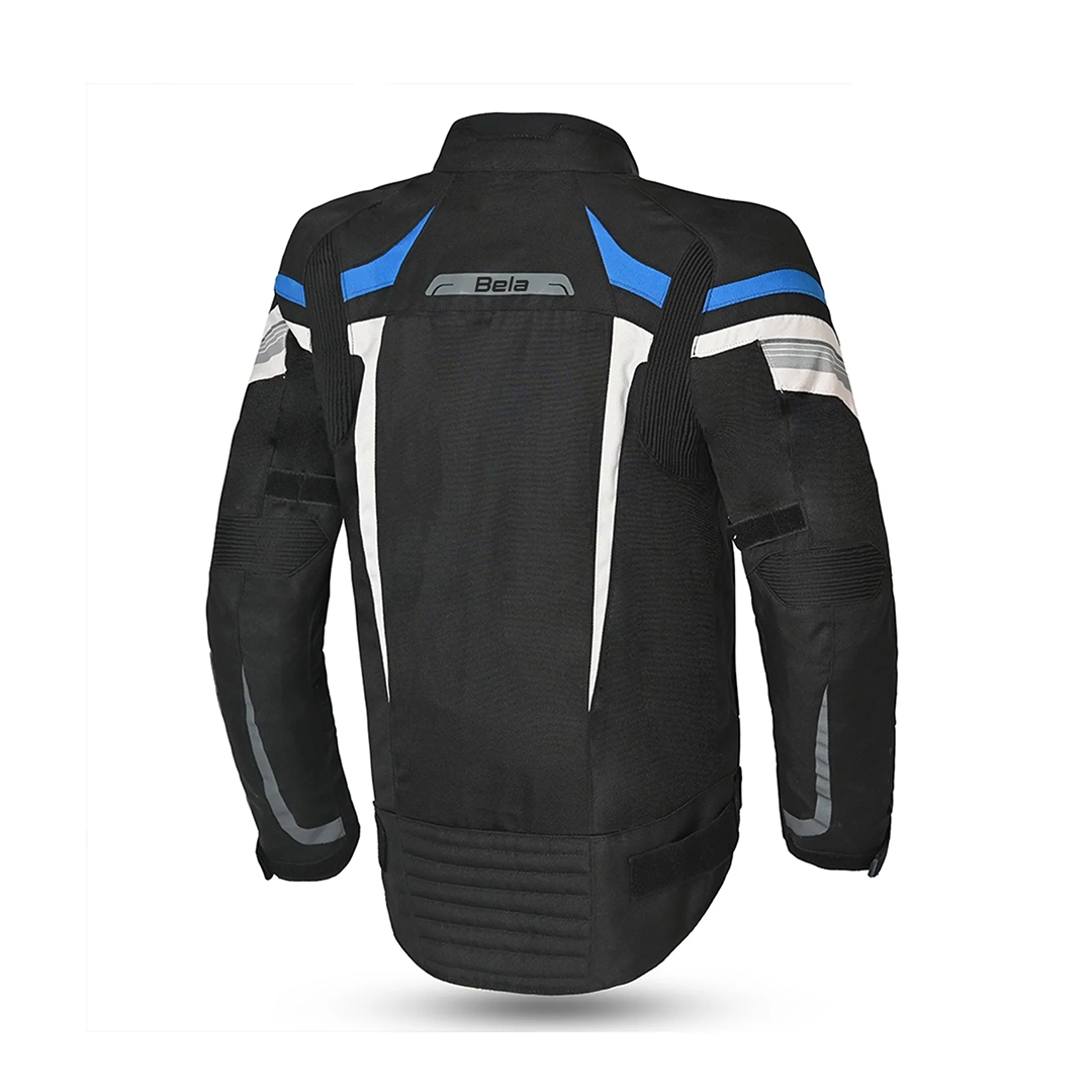 BELA Highland Motorcycle Riding Jacket Men Black Blue