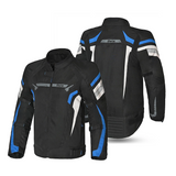 BELA Highland Motorcycle Riding Jacket Men Black Blue