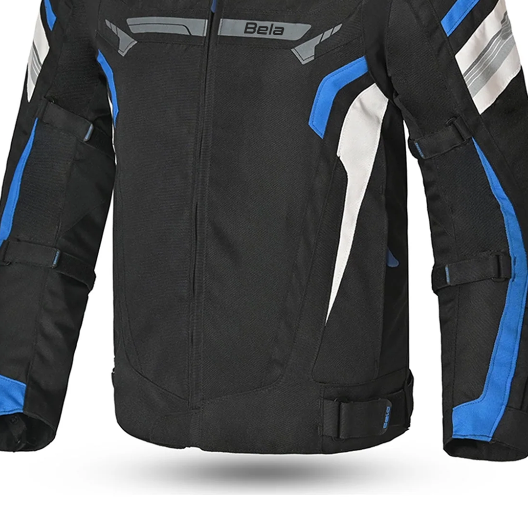 BELA Highland Motorcycle Riding Jacket Men Black Blue