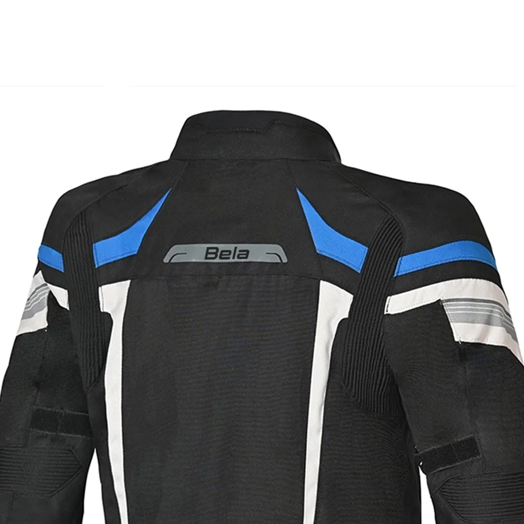 BELA Highland Motorcycle Riding Jacket Men Black Blue