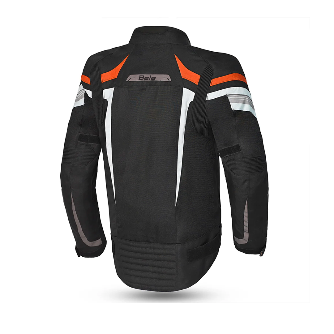 Bela Highland Man Textile Motorcycle Jacket Black Orange
