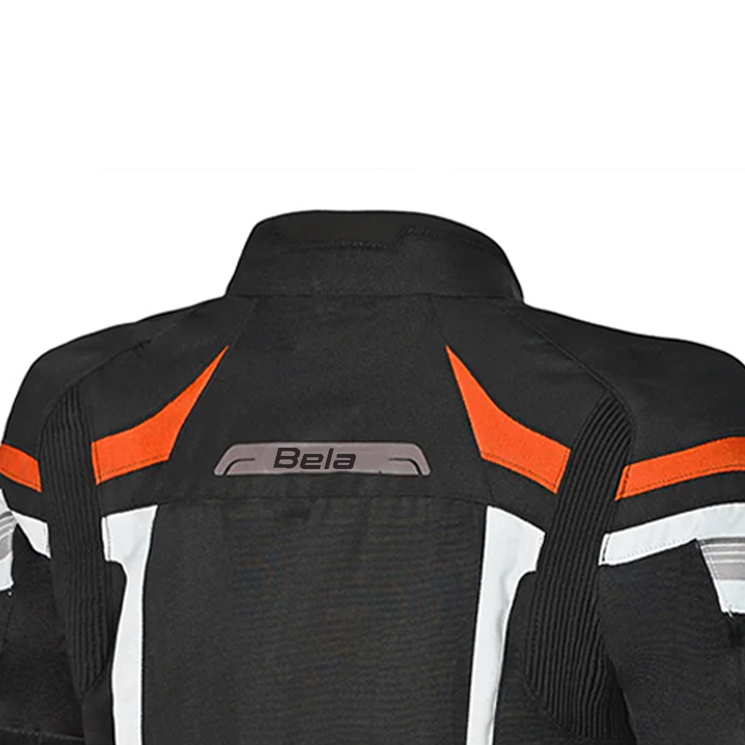 Bela Highland Man Textile Motorcycle Jacket Black Orange