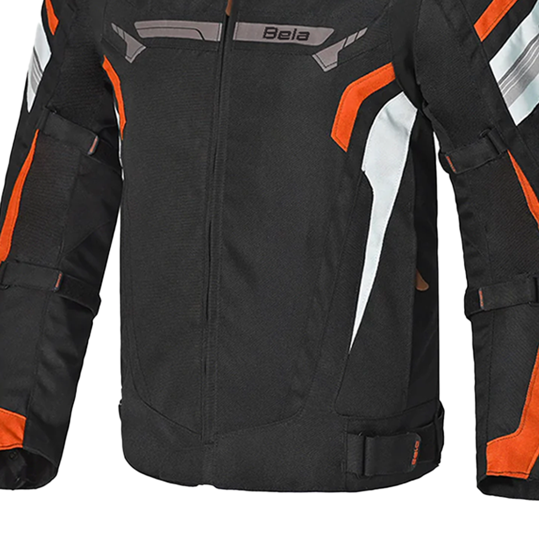 Bela Highland Man Textile Motorcycle Jacket Black Orange
