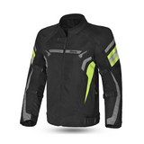 BELA HIGHLAND MAN MOTORCYCLE JACKET BLACK GREY YELLOW FLURO