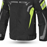 BELA HIGHLAND MAN MOTORCYCLE JACKET BLACK GREY YELLOW FLURO