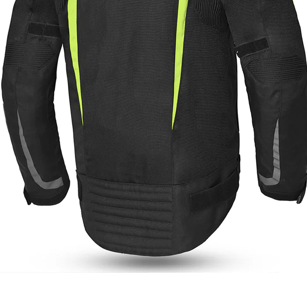 BELA HIGHLAND MAN MOTORCYCLE JACKET BLACK GREY YELLOW FLURO