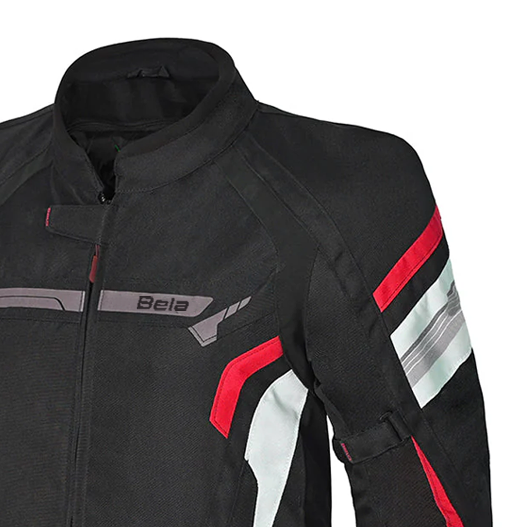 Bela Highland Man Textile Motorcycle Jacket  Black Red