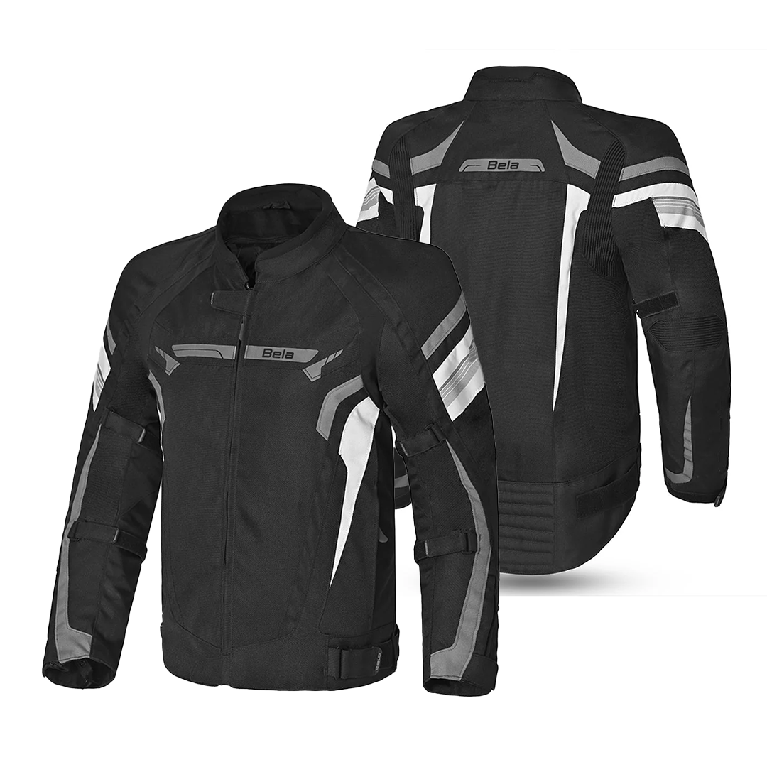 BELA HIGHLAND MEN MOTORCYCLE JACKET BLACK ICE GREY