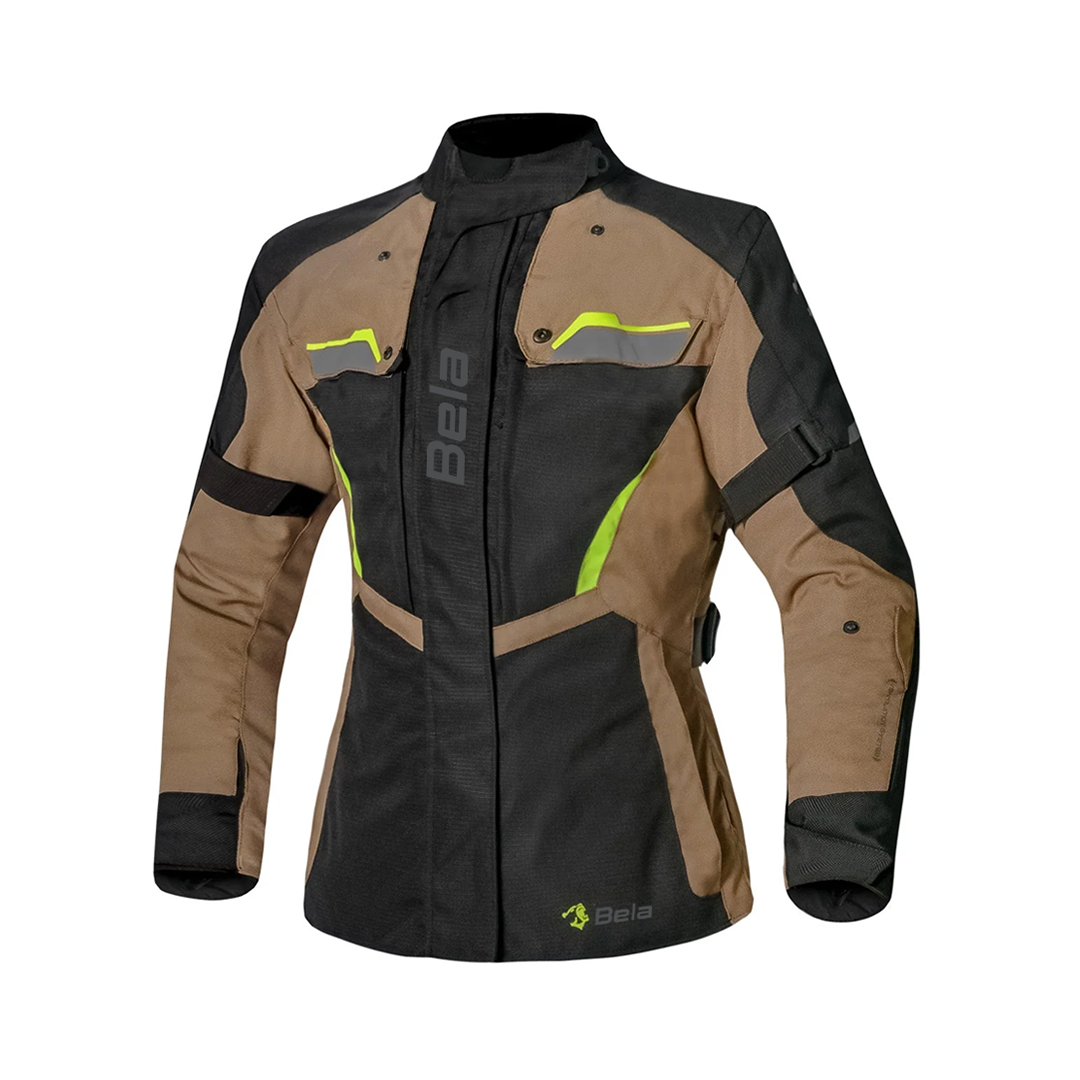 BELA Hurricane Lady 3in1 Motorcycle textile Jacket Black Sand yellow Fluro