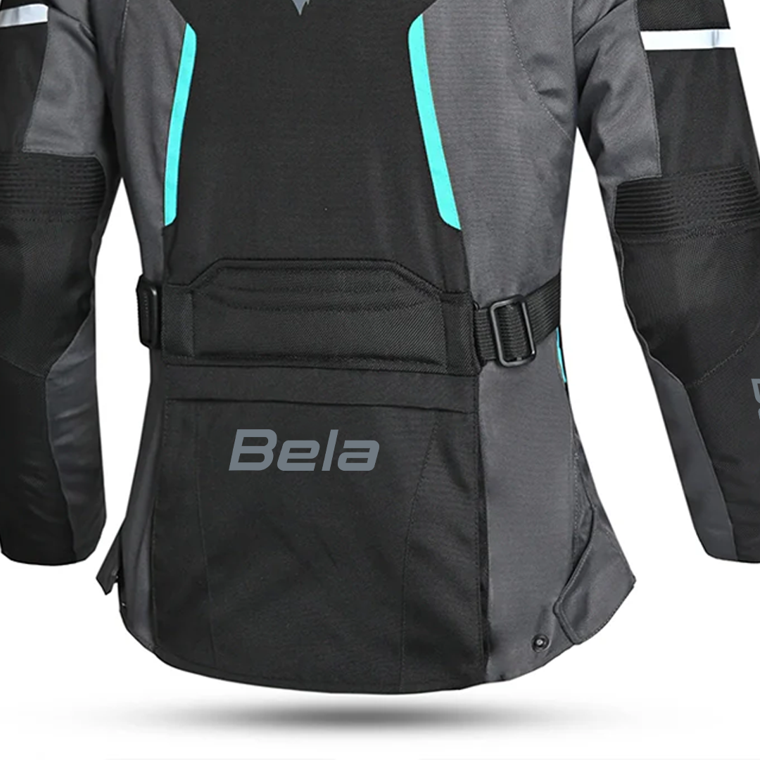 BELA Hurricane Lady Motorcycle Jacket Black Turquoise