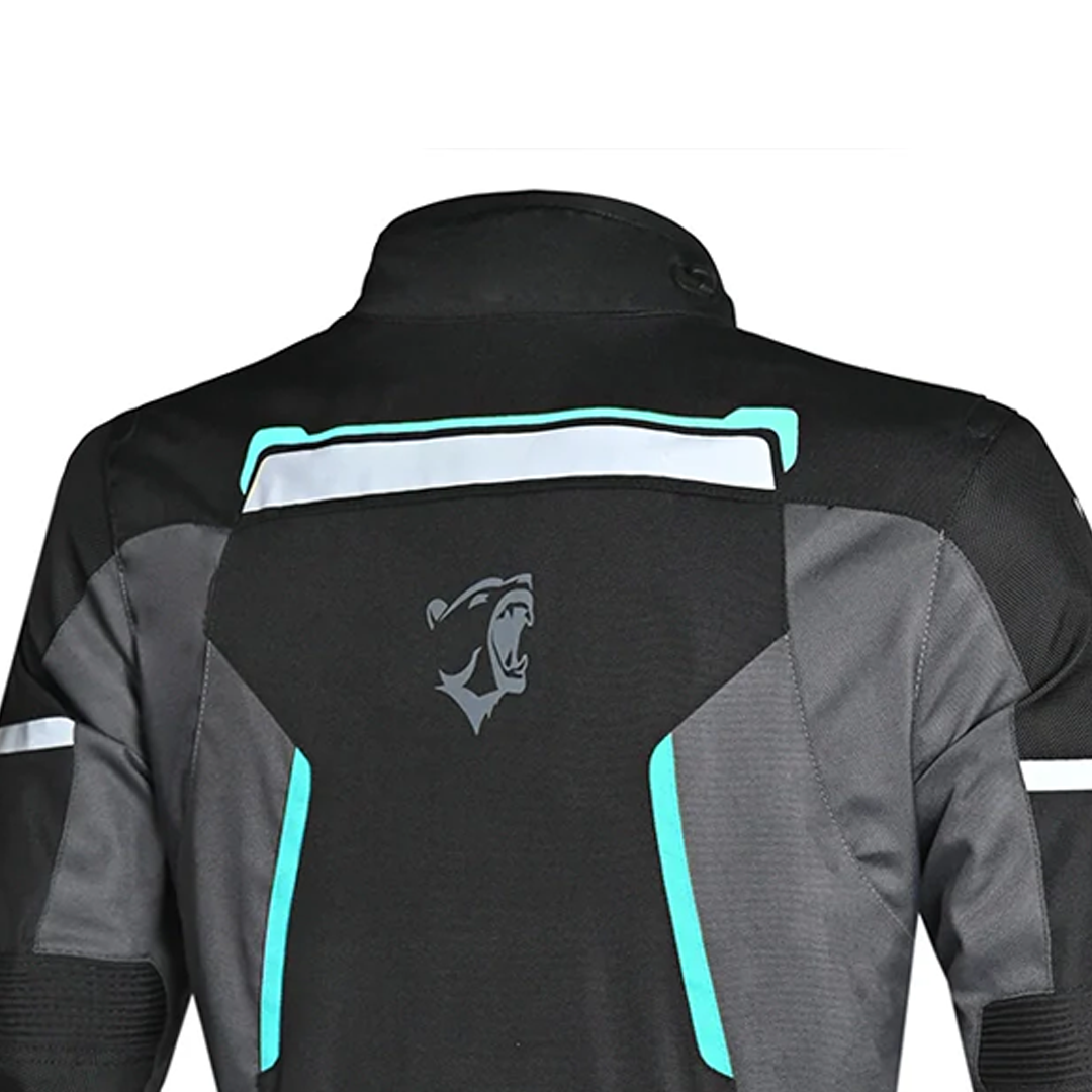 BELA Hurricane Lady Motorcycle Jacket Black Turquoise