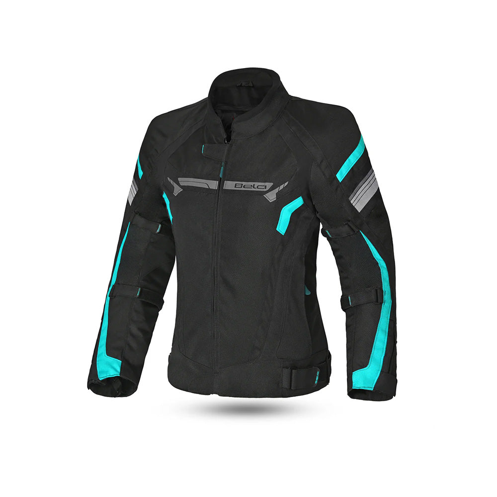 BELA Highland Lady Motorcycle Jacket Black Turquoise