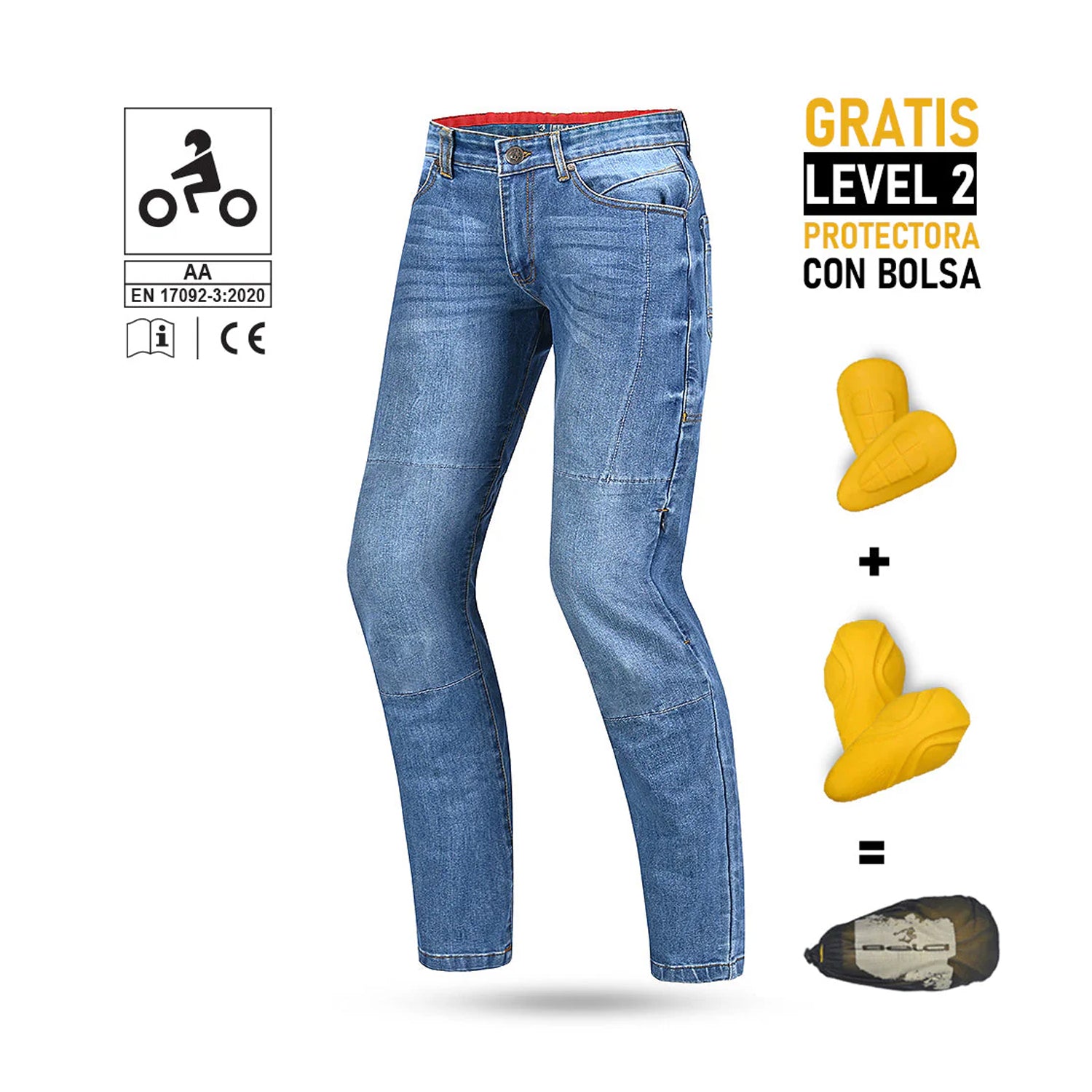 BELA KEVIN (MXD-403) MEN MOTORCYCLE CE APROBADO JEANS BLUE