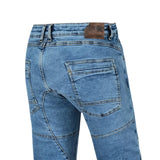 BELA KEVIN MEN MOTORCYCLE DENIM JEANS 32L RANDOM BLUE