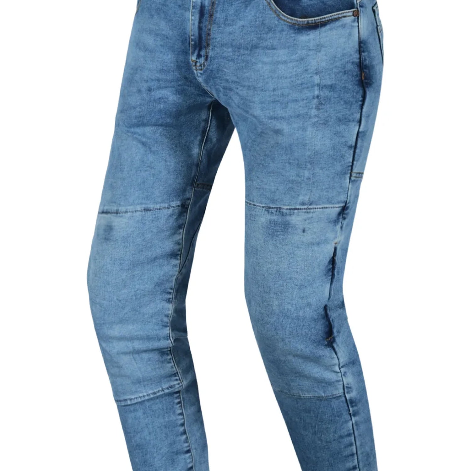 BELA KEVIN MEN MOTORCYCLE DENIM JEANS 32L RANDOM BLUE